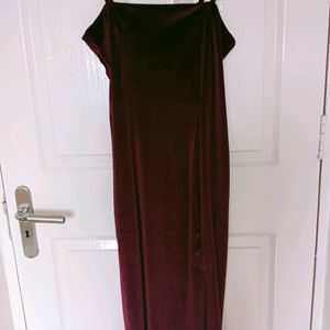 Wine velvet dress (Premium Quality)