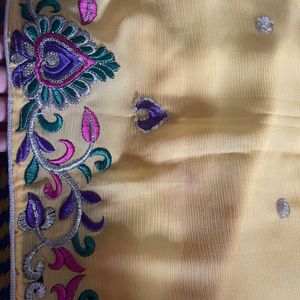 Embroidered Saree With Blouse