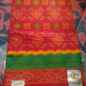 Pure Cotton Bandhani Saree