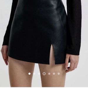 New Urbanic A-line Slit Leather Skirt