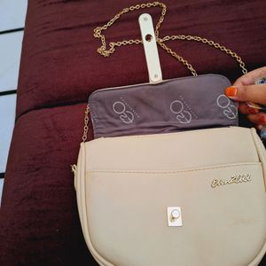 Beautiful Nude Color Bag With Multi Pocket