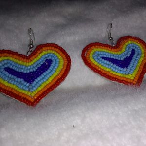 New Rainbow Heart Earrings