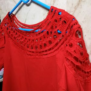 Red Georgette Top