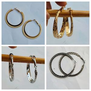 4 Round Earrings Set