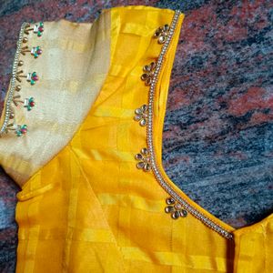 Yellow Hand Work Blouse