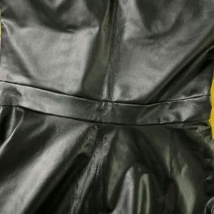 Black Strapless Leather Dress