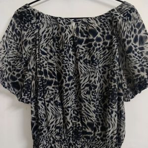 Blue Animal Print Dress