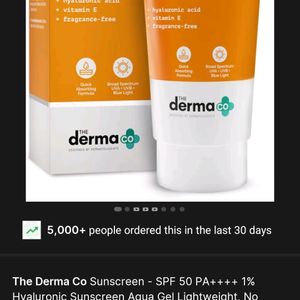 (80 g) The Derma Co Sunscreen SPF 50 PA++++1%