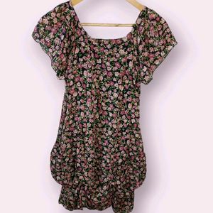 Beautiful Floral Print Fit And Flare Dress