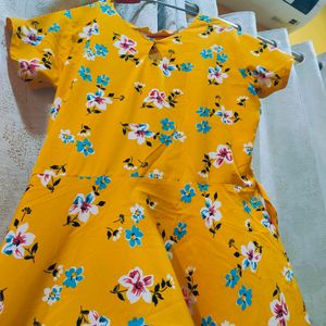 Knee Length Yellow Dress