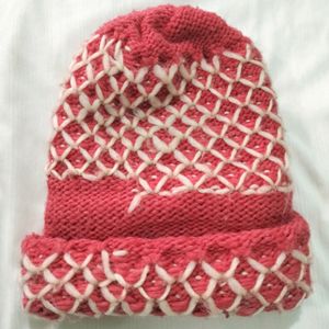 Pink Woolen Cap For Winter