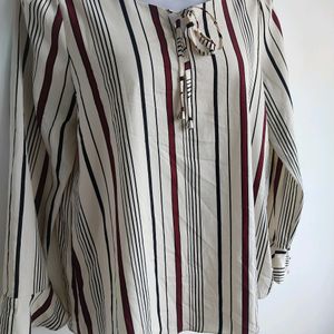 Korean Made Striped Printed Top