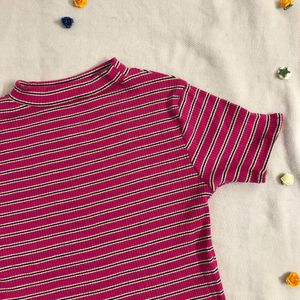 Magenta Ribbed Top