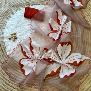 Beautiful Butterfly Hand Painted Saree🌷