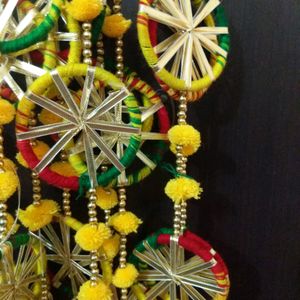 Diwali Offer🕯️Set of 10 Gota Chakri Pompom Latkan