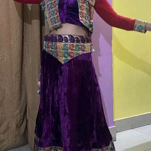 Purple Velvet Lehenga