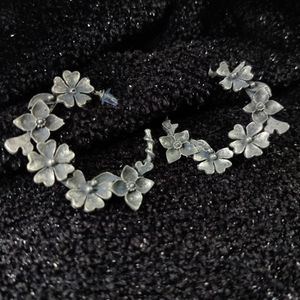 Flower Print Oxodised Earing