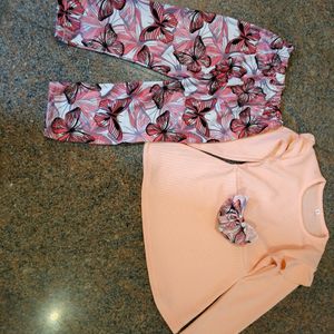 Peach Colour Top For Girl Baby