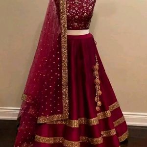 Marron Beautiful Silk Lehenga