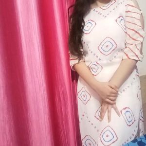 Bandhej Print Kurta With Dupatta