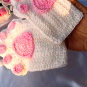 Cat Paw Fingerless Gloves 🧤🌷