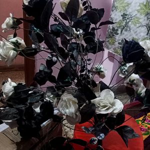 Today Offer Artificial Black And White Rose