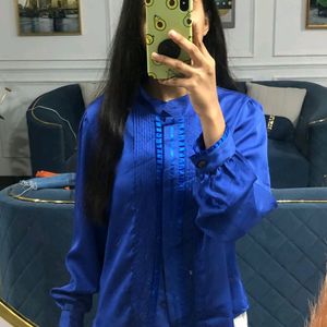 Blue Satin Shirt