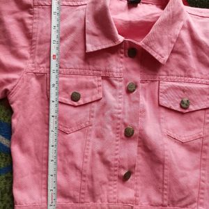 Pink Denim Jacket Top