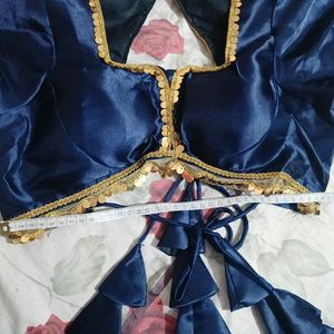 New Navy Blue Satin Blouse