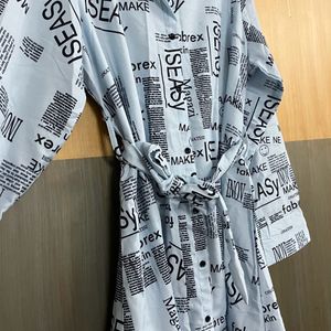 Newspaper Print Shirt Dress 📰