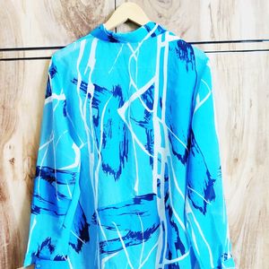 Blue Colour Printed Shirt Size-44