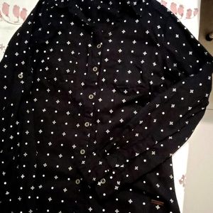 Brand New Roadster Printed Black Shirt For Women