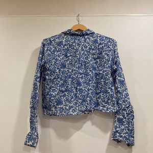 Crop Shirt With Rollon Sleeves