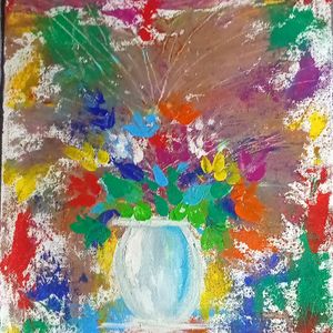 Foldable Canvas Sheet Abstract Painting Or Vase