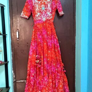 Cotton Ethnic gown with the biggest Gheras