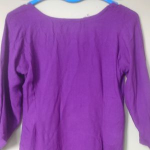 Purple plain kurta