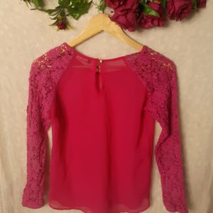 Top With Crochet Sleeves