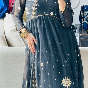 Alia Cut Black Kurta