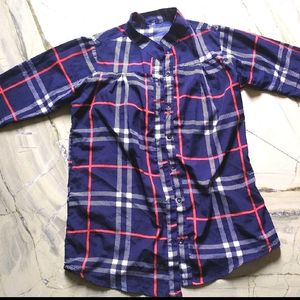 Enchanted Drapes Blue Red Check Women's Shirts