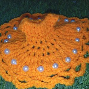 orange winter Crochet Laddo Gopal Dress