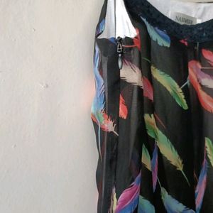 Short Dress/Long Top Feather Design