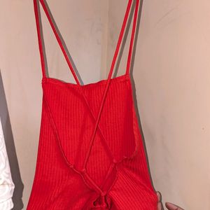 Red Backless Top