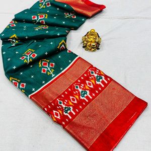 Dola Silk Saree With Patola Print