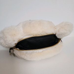 Cute Fur Teddy Head Sling Bag