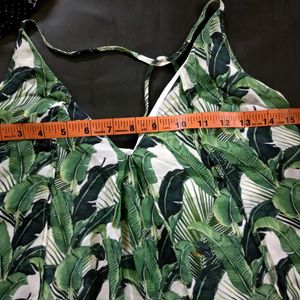 Leafy Printed String Dress