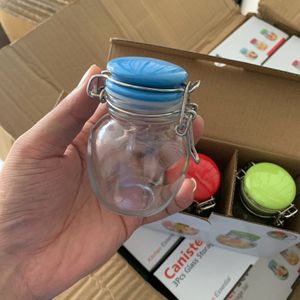 Cute Small Glass Jar With Clips Lid For Storage