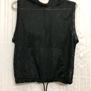 Forever 21 Mesh Unisex Black CropTop