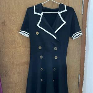 KOREAN core Black Dress