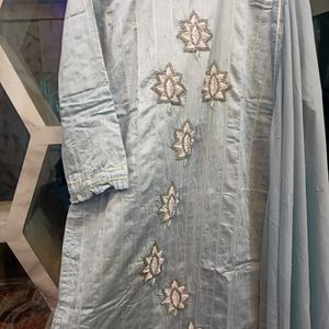 Beautiful Embroidery Kurti With Grara