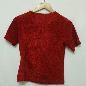 Trendy New Red Shinny Top For Women